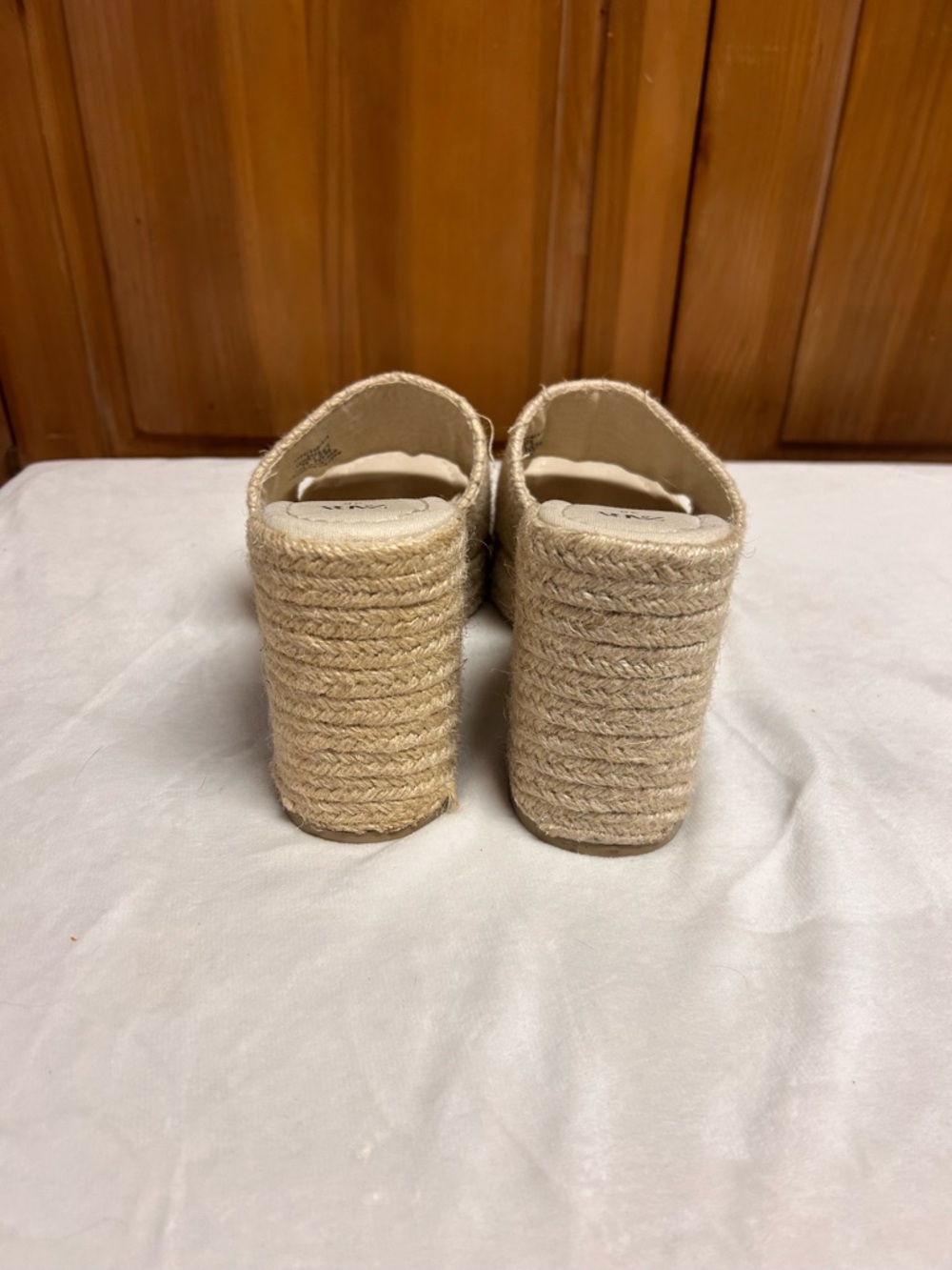 Zara Natural Woven Jute Platform Slide Heels - Picture 6 of 8